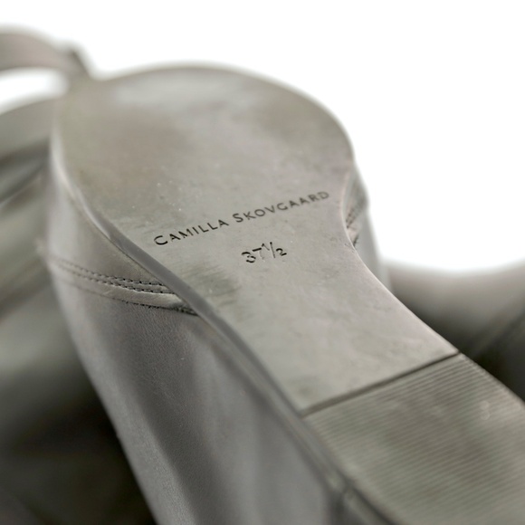 Camilla Skovgaard Black Leather Wedge Cage Platform Ankle Boots 7.5M Rare Mod - Picture 8 of 8